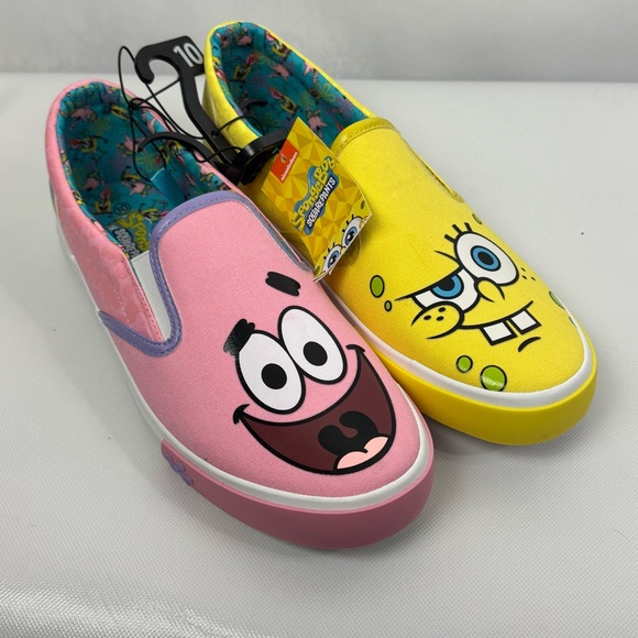 SpongeBob SquarePants Pink and Yellow Slip-On Sneakers - Picture 2 of 7